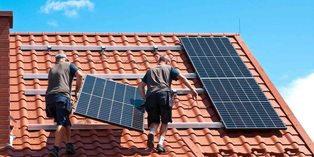 installing solar panels on house roof